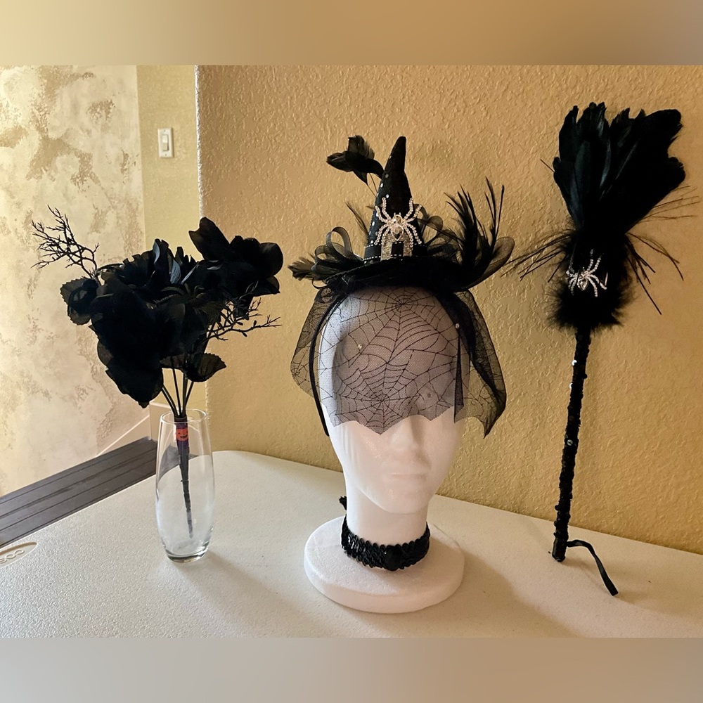 Kid’s 4pc Spider Witch Halloween Costume Accessories  NWOT